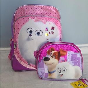 Pink and Purple Backpack and Lunch Bag Set